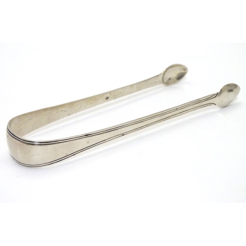 225 - Scottish silver sugar tongs maker Mc. Possibly Matthew Craw /  James McKenzie/ John McKenzie.  c.180... 