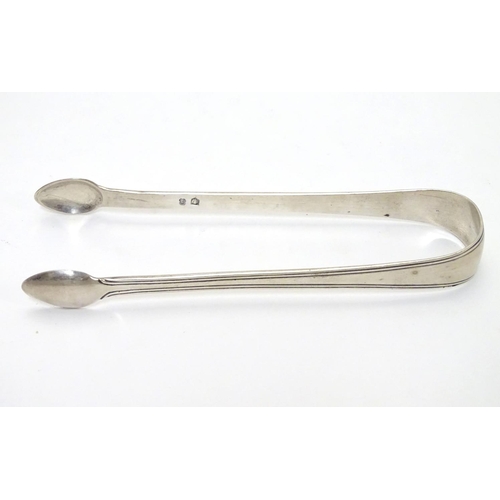 225 - Scottish silver sugar tongs maker Mc. Possibly Matthew Craw /  James McKenzie/ John McKenzie.  c.180... 