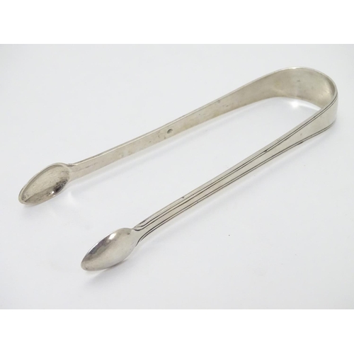 225 - Scottish silver sugar tongs maker Mc. Possibly Matthew Craw /  James McKenzie/ John McKenzie.  c.180... 