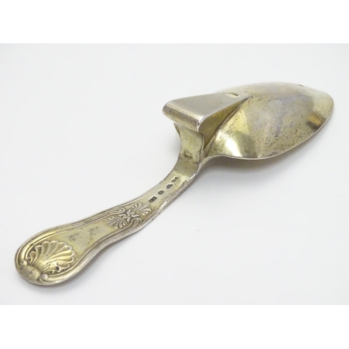 325 - An unusual Swedish silver spoon with wedge section to bowl 6 1/4