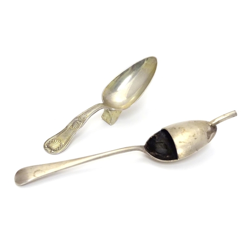 325 - An unusual Swedish silver spoon with wedge section to bowl 6 1/4