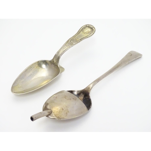 325 - An unusual Swedish silver spoon with wedge section to bowl 6 1/4