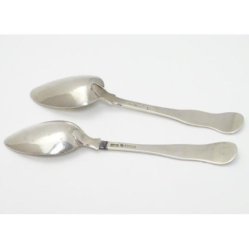 326 - Two Scottish silver teaspoons by Robert Naughton, one hallmarked Edinburgh 1820, the other with prov... 