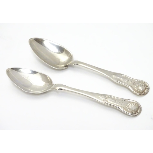 326 - Two Scottish silver teaspoons by Robert Naughton, one hallmarked Edinburgh 1820, the other with prov... 