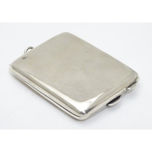 341 - A silver match book holder / case, hallmarked Birmingham 1922 maker. S W Goode & Co. 2 1/