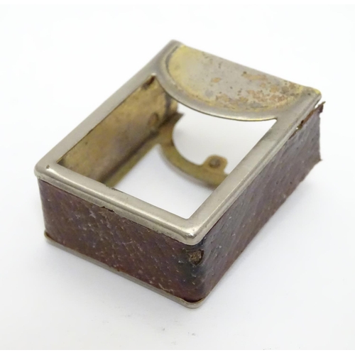 375 - A miniature deck of playing cards contained within a silver plate and leather case. Approx 1 3/4