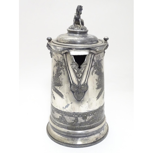 432 - A large American silver plate lidded jug by Reed & Barton 14