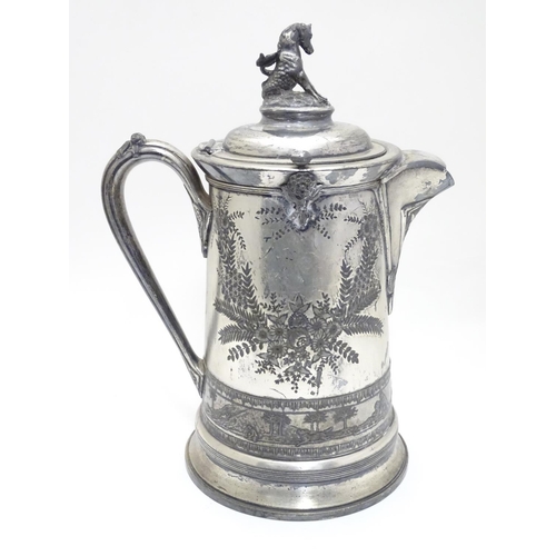 432 - A large American silver plate lidded jug by Reed & Barton 14