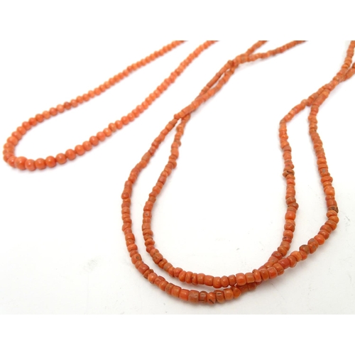 485 - Five assorted coral bead necklaces