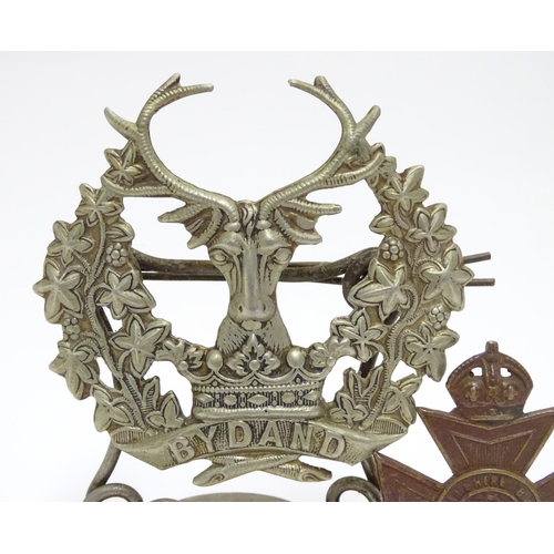 568 - Militaria : an early to mid 20thC Gordon Highlanders regiment (1881-1994) glengarry cap badge, affix... 