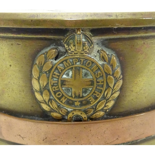 575 - Militaria : a First World War / WW1 / WWI trench art dish/ tray formed as an upturned peaked cap, wi... 