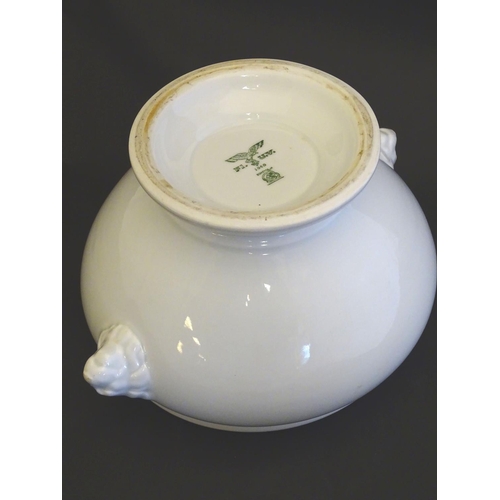 576 - Militaria, WWII/Second World War/WW2 : 
a large white porcelain soup tureen, the base marked with Lu... 