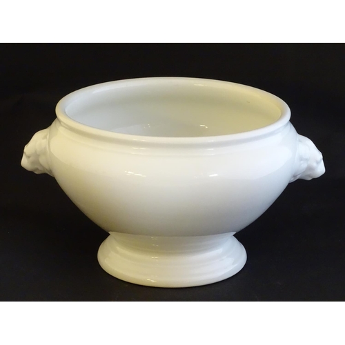 576 - Militaria, WWII/Second World War/WW2 : 
a large white porcelain soup tureen, the base marked with Lu... 