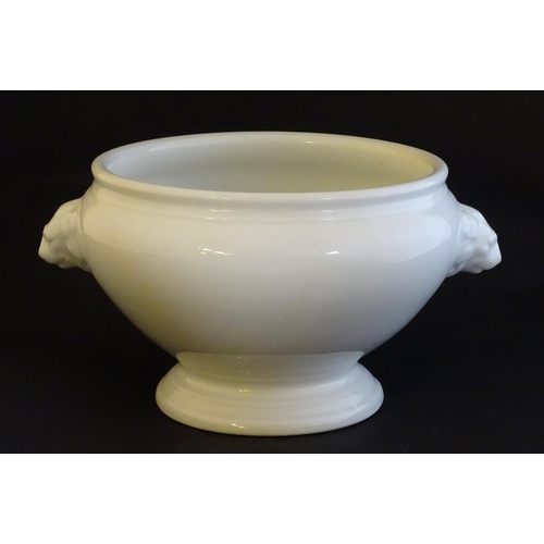 576 - Militaria, WWII/Second World War/WW2 : 
a large white porcelain soup tureen, the base marked with Lu... 