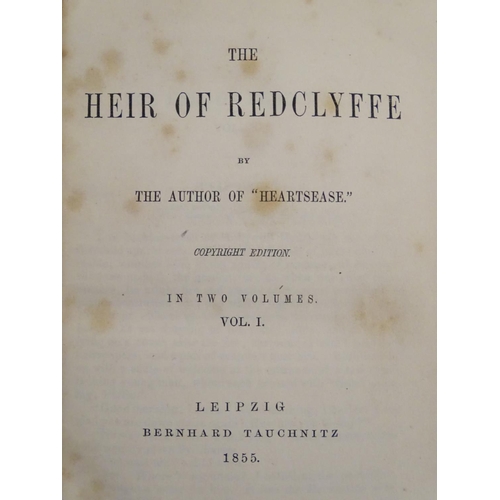 620 - Book: The Heir of Redclyffe, by Charlotte Mary Yonge (pub. Bernhard Tauchnitz, Leipzig 1855, contain... 