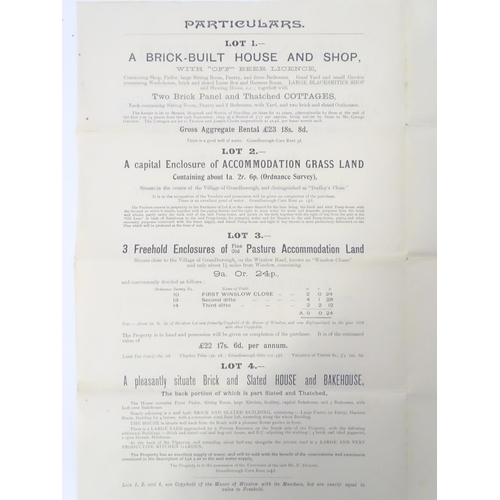 665 - Buckinghamshire local interest : an early 20thC auction brochure, Grandborough (Granborough), 3 free... 