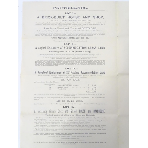 665 - Buckinghamshire local interest : an early 20thC auction brochure, Grandborough (Granborough), 3 free... 