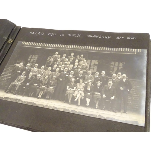 668 - A pre-war photograph album, containing monochrome photographs titled and dated 1929-1937, locations ... 