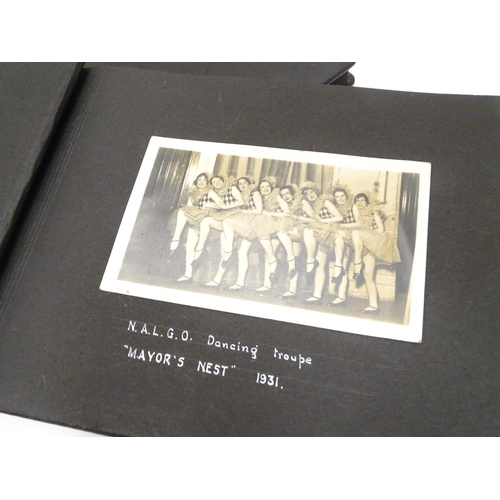 668 - A pre-war photograph album, containing monochrome photographs titled and dated 1929-1937, locations ... 