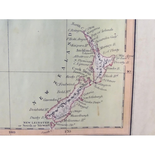 687 - Map: A 19thC engraved map of Australia, New Zealand and East India Islands, engraved and published b... 