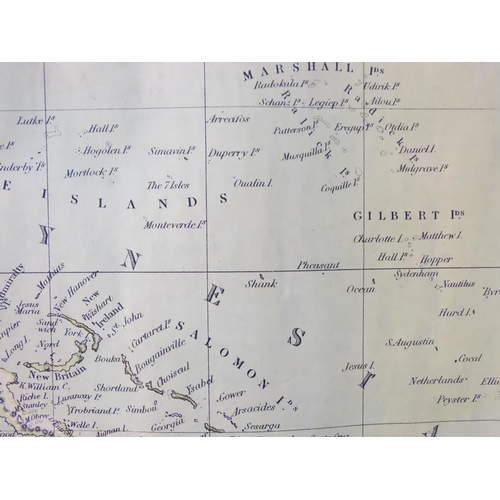 687 - Map: A 19thC engraved map of Australia, New Zealand and East India Islands, engraved and published b... 