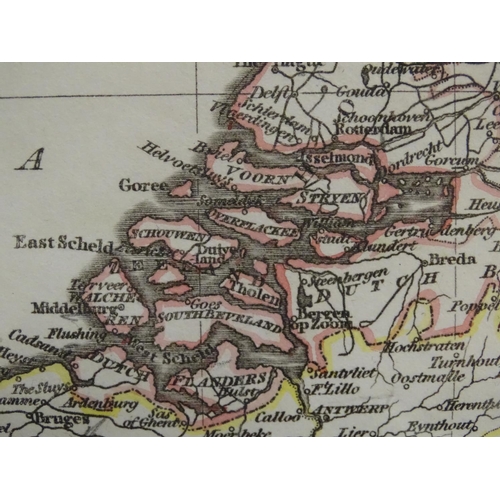 689 - A 19thC hand coloured map of the Netherlands, by J. C. Russell Jnr.  Approx. 9