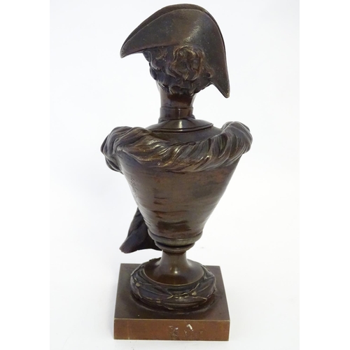 954 - A cast metal sculpture after Sylvain Kinsburger (1855-1935), depicting a bust modelled as a lady. Ca... 