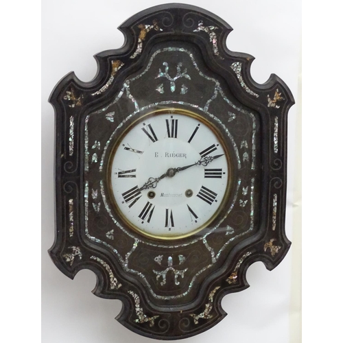 1191 - A 19thC French wall clock with 