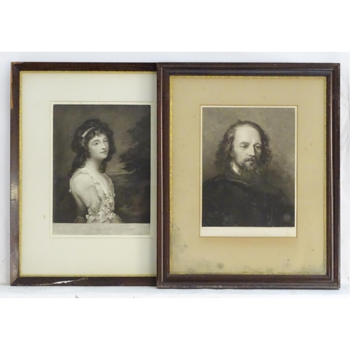 1686A - Frank Short (1857-1945) After George Frederic Watts (1817-1904), Mezzotint, Lord Alfred Tennyson, Pu... 