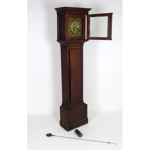 1192 - Reading , Berkshire interest : Charles Packer 1747 - 1808 : An 18thC oak cased longcase clock, with ... 