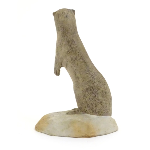 100 - An Acorn pottery model of a standing otter. Signed P. Tunstall under. Approx. 3 3/4