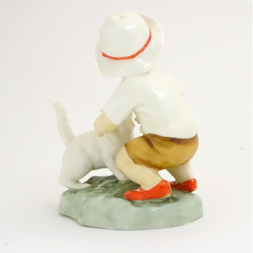 103 - A Royal Worcester figure, Snowy, modelled as a child with a white cat . Marked under with title, mod... 