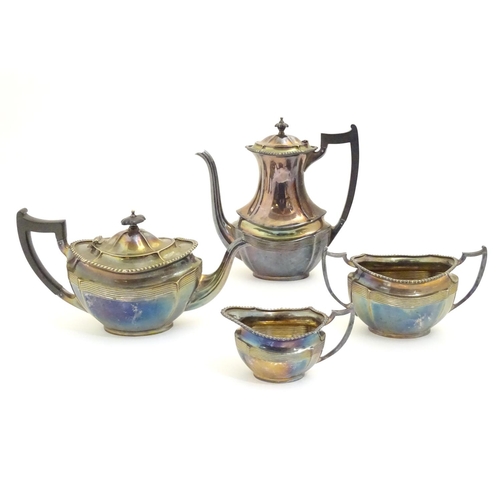 428 - A 4 piece silver plate teaset comprising cream jug, sugar, teapot and hot water pot. The tallest app... 