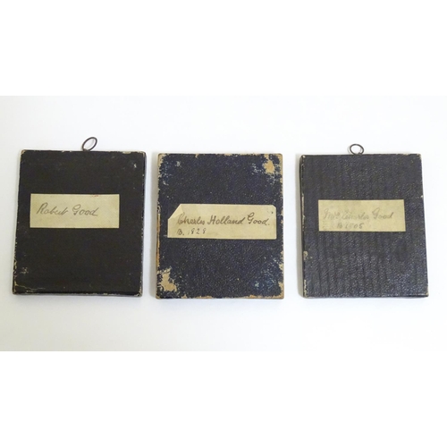 811 - Three Victorian daguerreotype photographic portraits with hand coloured / gilt highlights. To includ... 