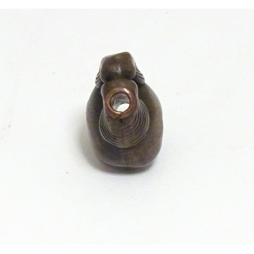 863 - A Japanese ojime bead formed as a stylised crab. Approx. 5/8