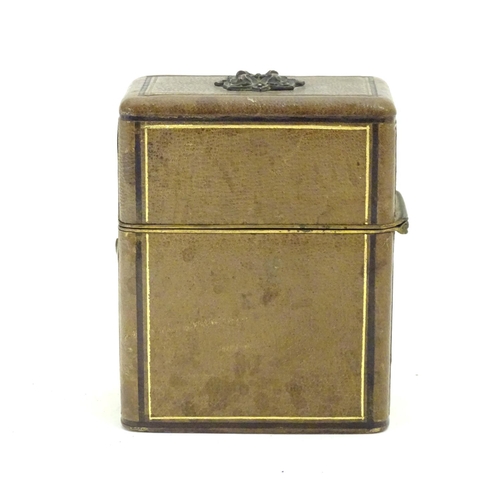 915 - A 19thC etui / necessaire of rectangular form, the fitted case containing sewing / needlework access... 