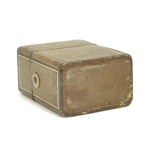 915 - A 19thC etui / necessaire of rectangular form, the fitted case containing sewing / needlework access... 