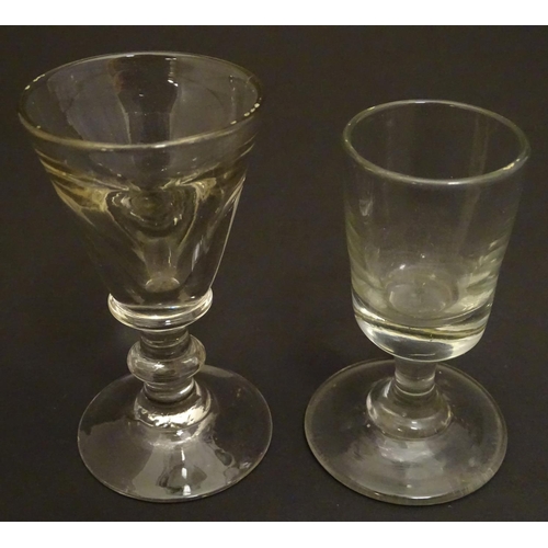 161 - Four assorted drinking glasses. 19thC and later. The tallest 4 1/2