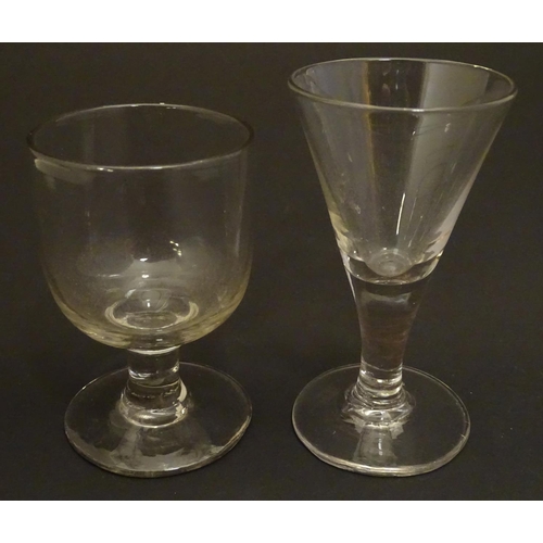 161 - Four assorted drinking glasses. 19thC and later. The tallest 4 1/2