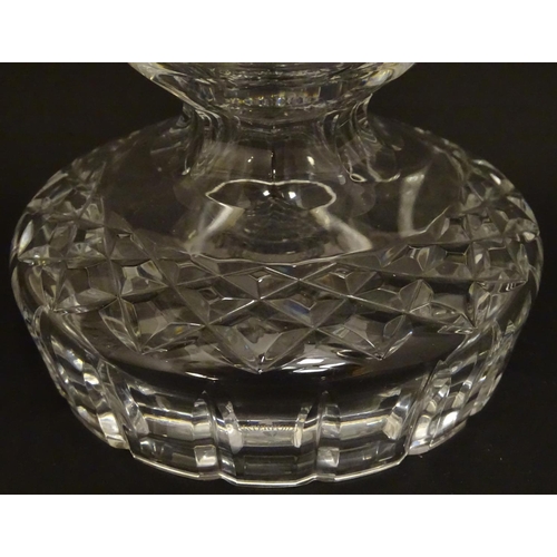 163 - A pair of Waterford Crystal cut glass table lustres. Approx. 9 1/4