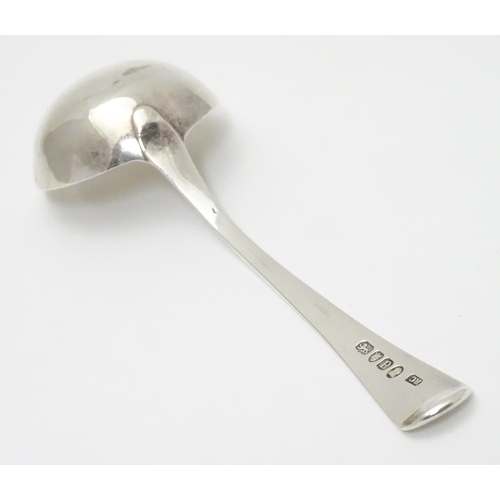 203 - A Geo III Old English pattern silver sauce ladle. Hallmarked London 1790 maker Richard Crossley. App... 