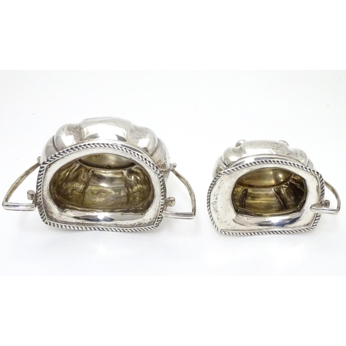 224 - A silver sugar bowl and milk jug hallmarked Chester 1904 maker George Nathan & Ridley Hayes (28g) (2... 