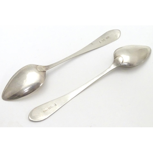 236 - A pair of Scottish Georgian silver teaspoons. Hallmarked Edinburgh 1809 maker JM.