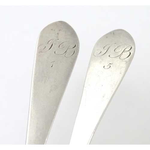 236 - A pair of Scottish Georgian silver teaspoons. Hallmarked Edinburgh 1809 maker JM.