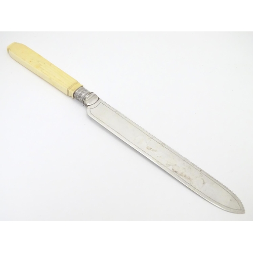 259 - A cake knife with silver plate blade 13 1/2