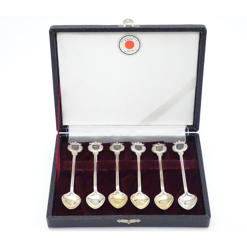 344 - A cased set of 6 silver plate Tokyo Olympics 1964 souvenir teaspoons .