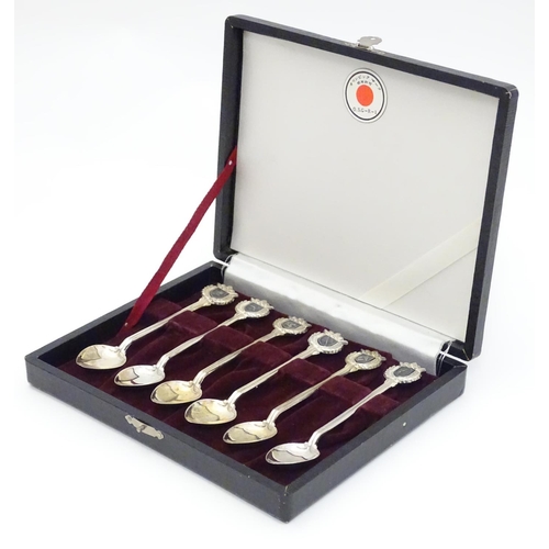 344 - A cased set of 6 silver plate Tokyo Olympics 1964 souvenir teaspoons .