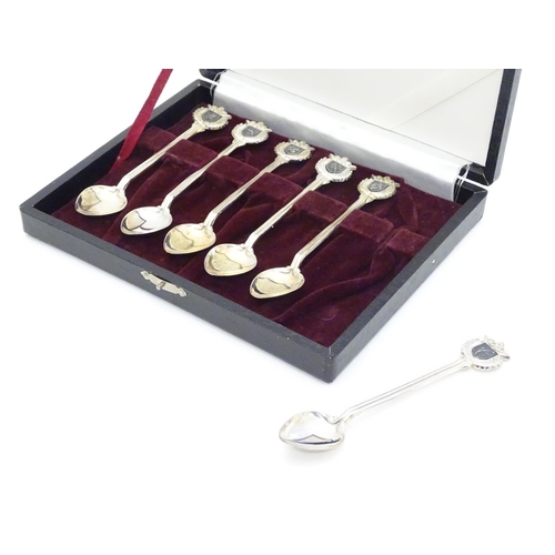 344 - A cased set of 6 silver plate Tokyo Olympics 1964 souvenir teaspoons .