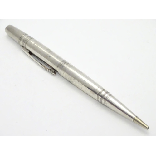 349 - A Sterling silver ' Life Long' propelling pencil with engine turned decoration Approx 4 3/4