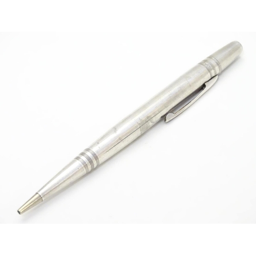 349 - A Sterling silver ' Life Long' propelling pencil with engine turned decoration Approx 4 3/4